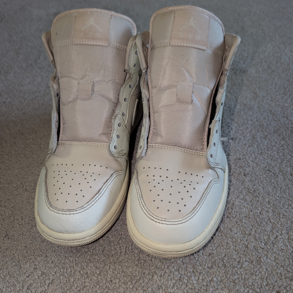 Cream High-Top Nike Air Jordan Sneakers For Youth